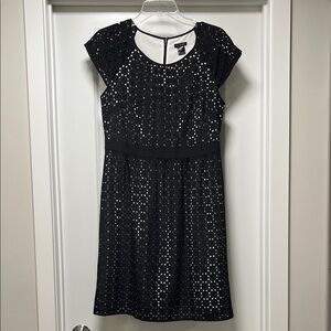Ann Taylor Black Eyelet Dress